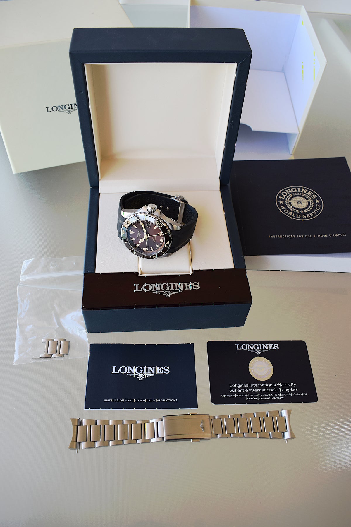 Longines Hydroconquest Gmt, Brown Dial, Full Set