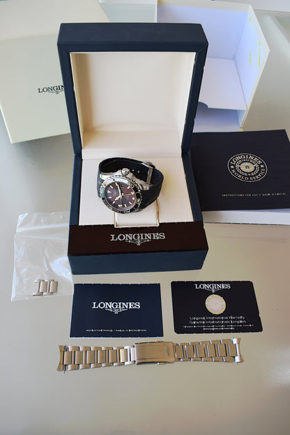 Longines Hydroconquest Gmt, Brown Dial, Full Set