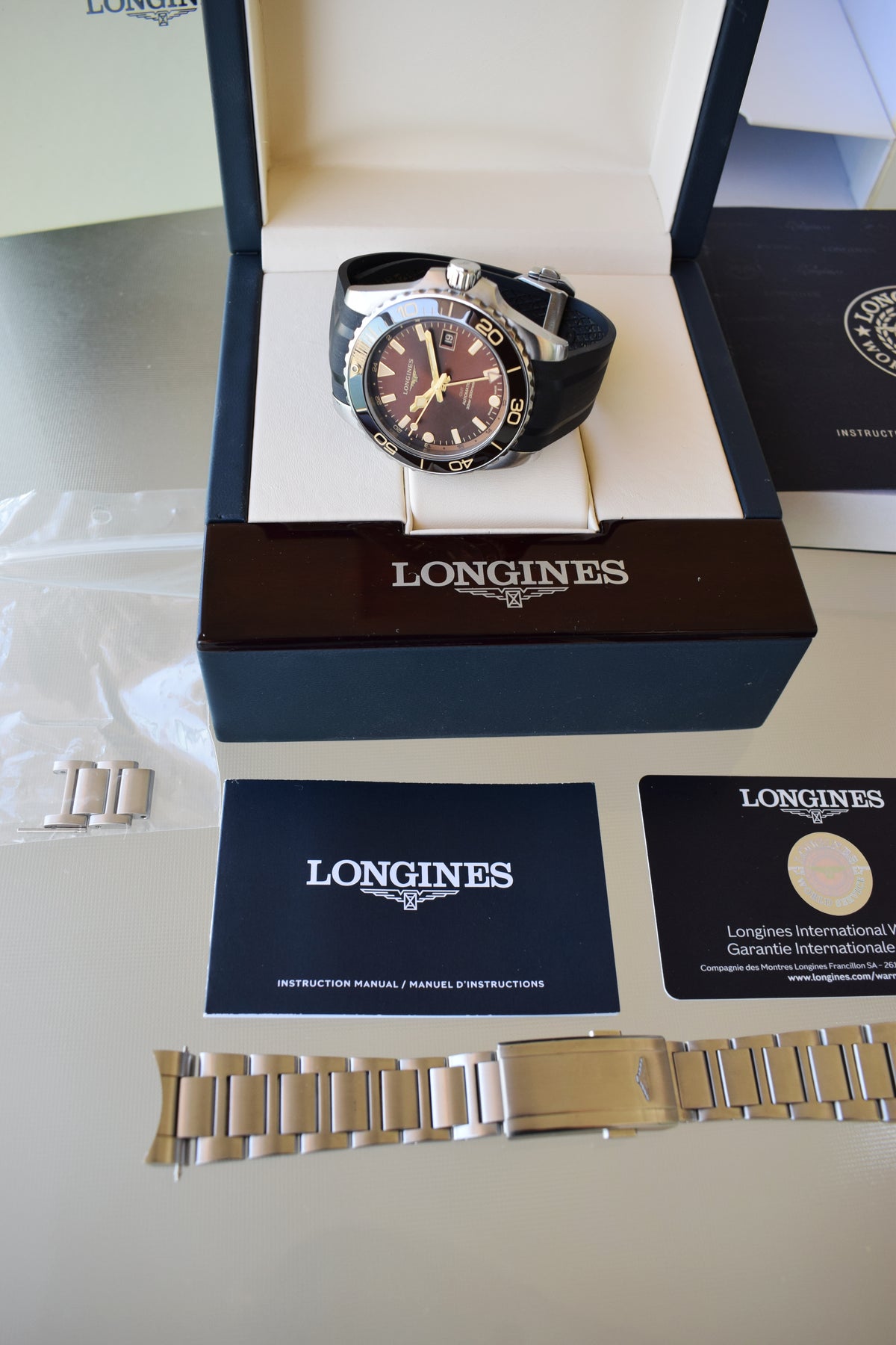 Longines Hydroconquest Gmt, Brown Dial, Full Set