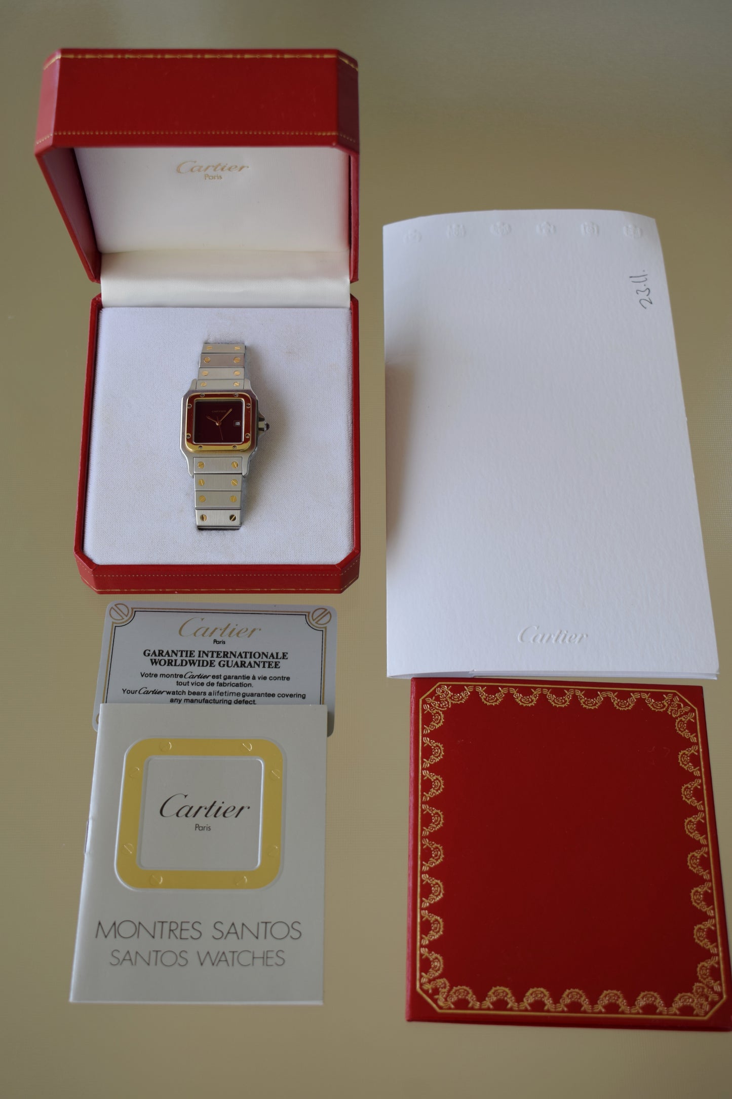 Cartier Santos 2961 Burgundy