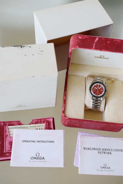 Omega Speedmaster Michael Schumacher edición roja, set completo