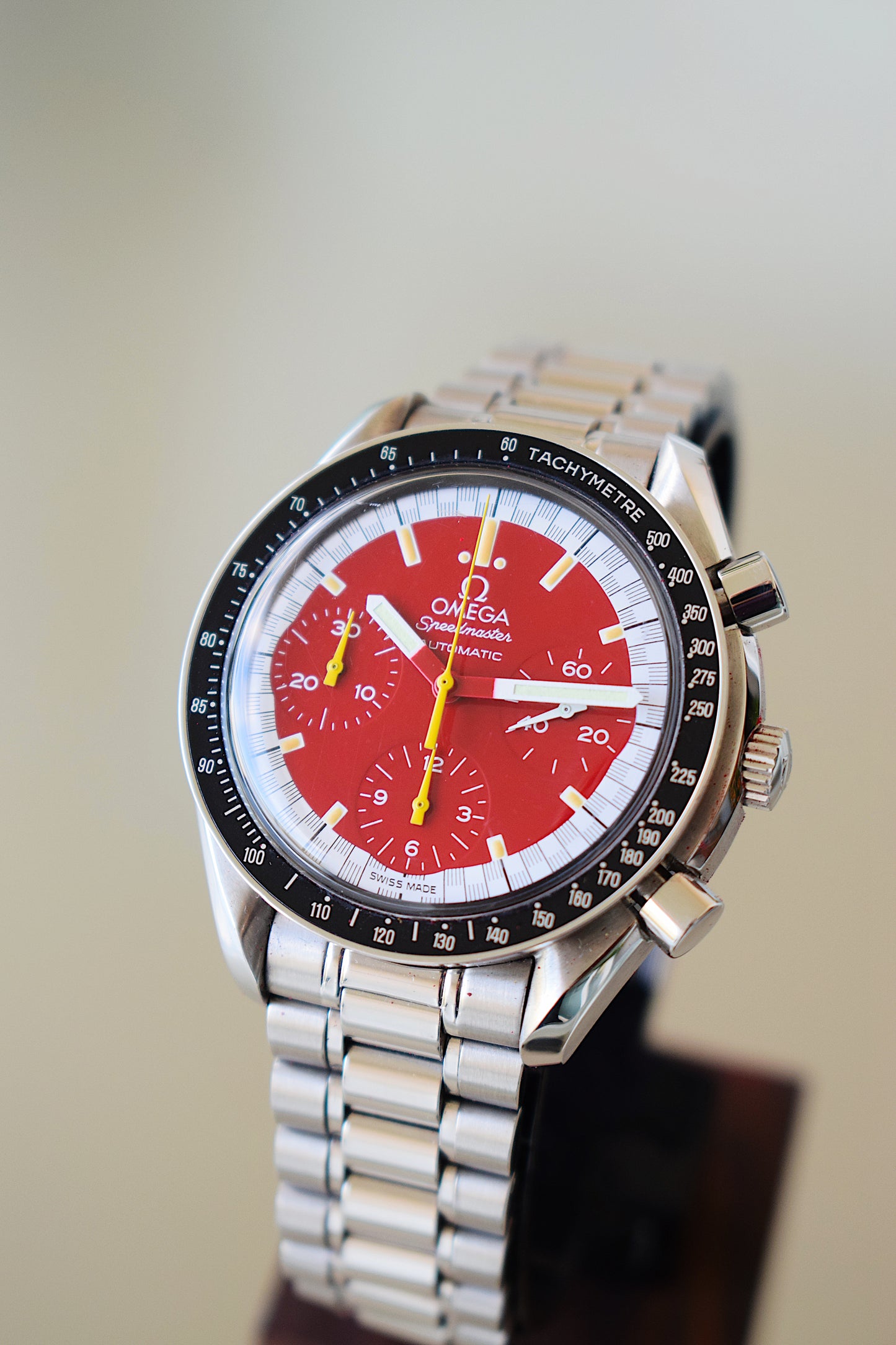 Omega Speedmaster Michael Schumacher edición roja, set completo