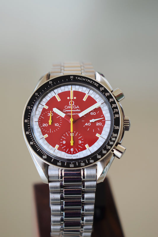 Omega Speedmaster Michael Schumacher edición roja, set completo