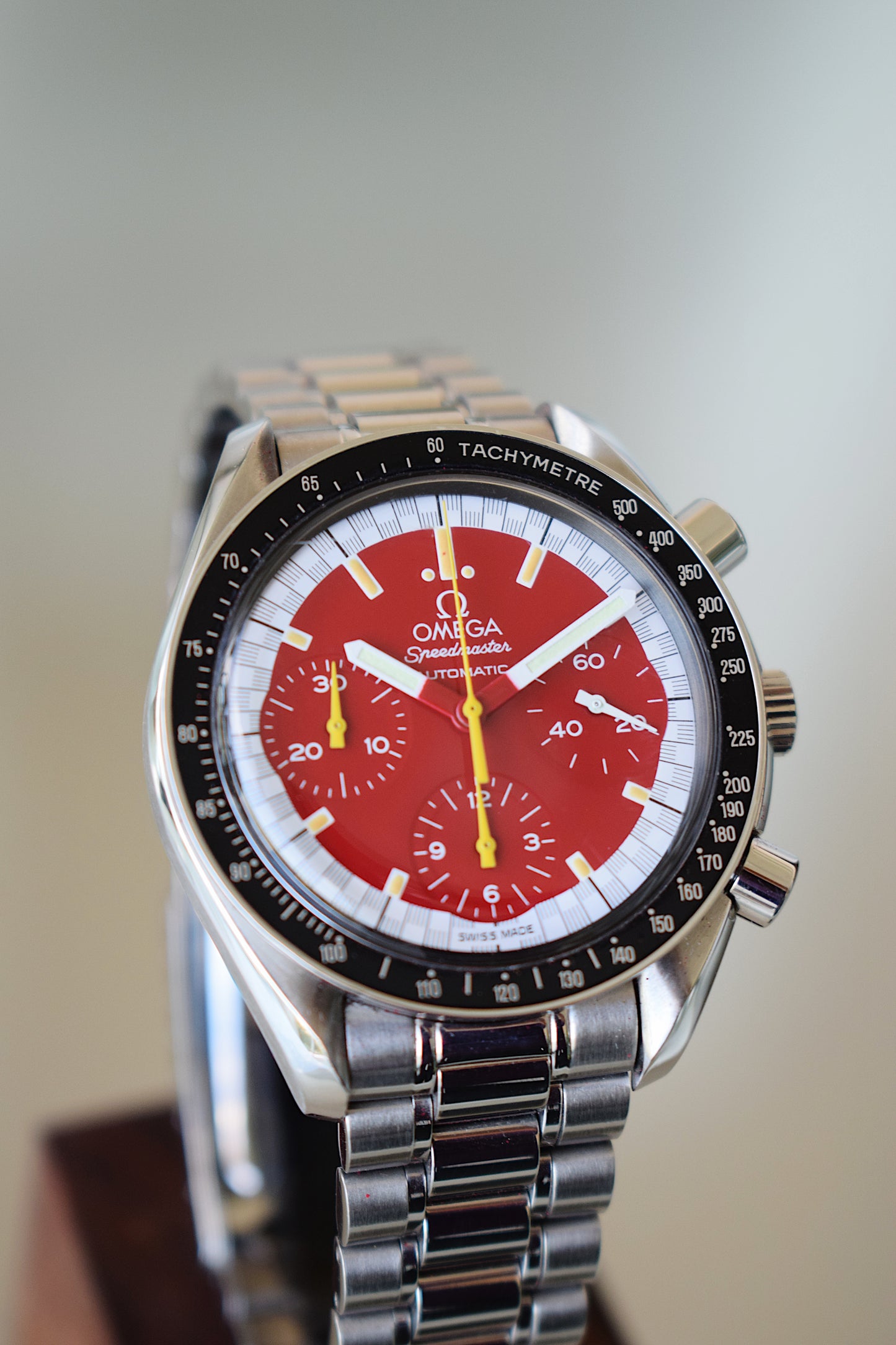 Omega Speedmaster Michael Schumacher edición roja, set completo