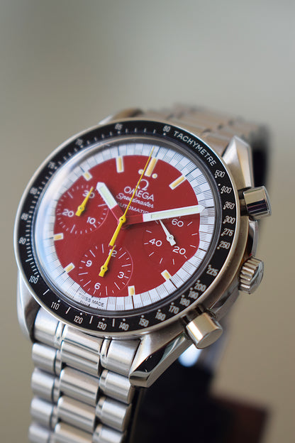 Omega Speedmaster Michael Schumacher edición roja, set completo
