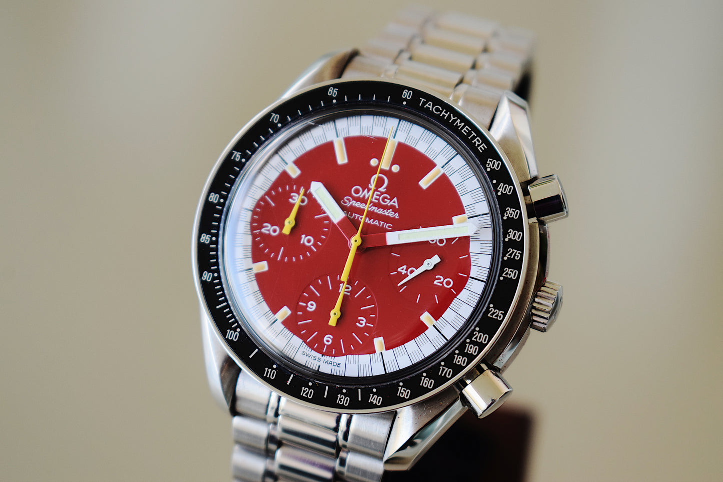 Omega Speedmaster Michael Schumacher edición roja, set completo