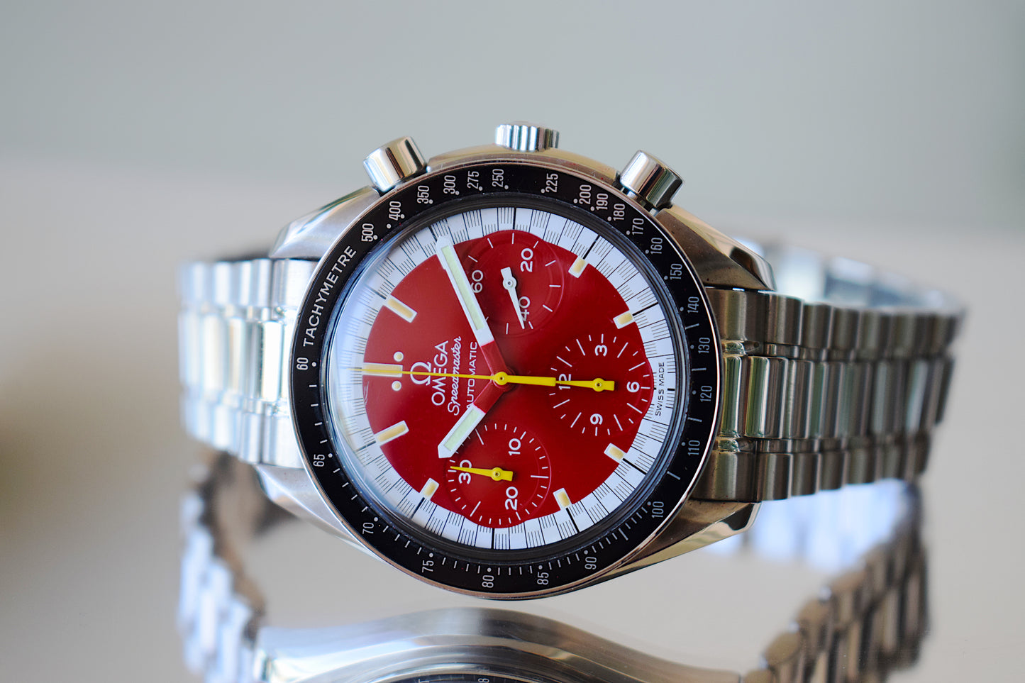 Omega Speedmaster Michael Schumacher edición roja, set completo